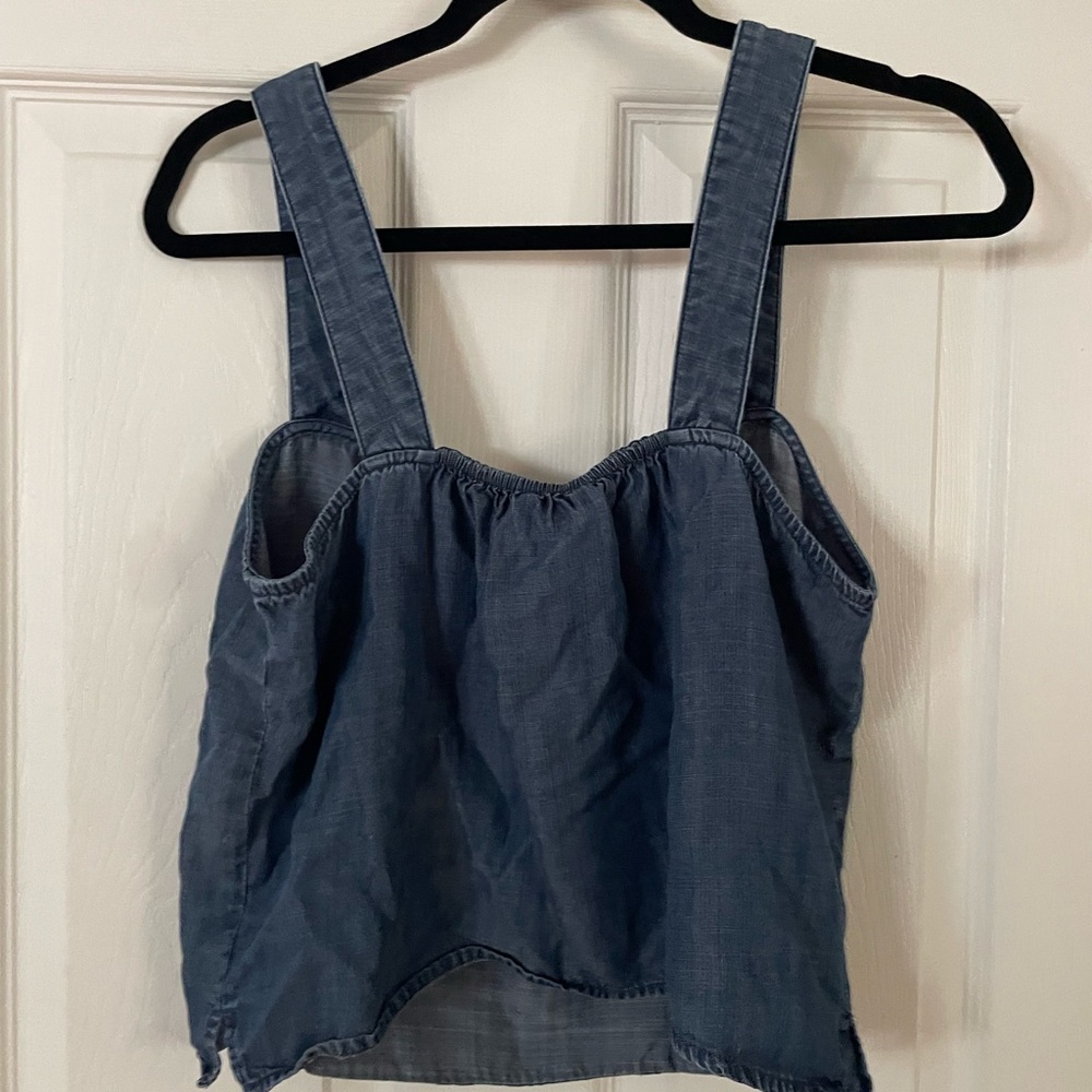 LOFT Chambray Crop Tank in Indigo - Picture 3 of 3